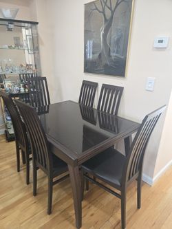 Dark wood dining set