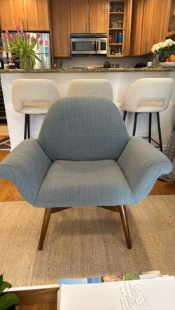 WEST ELM ARM CHAIR - BLUE 