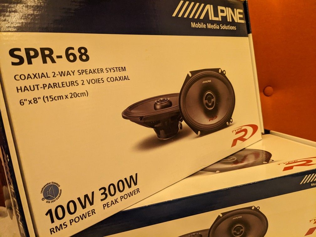 Alpine Type-R SPR-68 6x8" Coaxial 2-Way Speaker Set Bundle