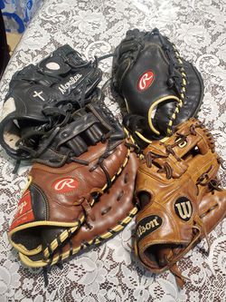 Baseball gloves infield and first base