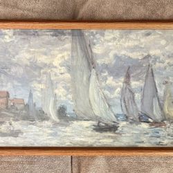 Claude Monet - Les Barques - Regales a Argenteuil - Vintage 1987 Lithograph 