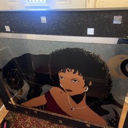 Vintage Mirror Posing With Panther 