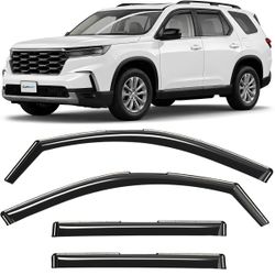 CLIM ART in-Channel Incredibly Durable Rain Guards for Honda Pilot 2023-2027, Original Window Deflectors, Vent Window Visors, Vent Deflector, 4 pcs. -