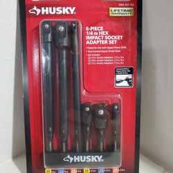 Husky  - 1/4 in HEX. Impact Socket Adapter Set - 6 Piece. Rate Impact Grade Steel