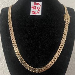 10K Solid Gold 🇨🇺 Links Chain Made By Daniel Jewelry NATURAL DIAMOND 💎 In The Lock  74Gr 26 Inches Long 