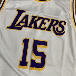 White and yellow Lakers Austin Reaves Not Luka Jersey