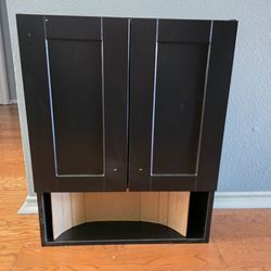 WoodCrafters Espresso Wall-Mount Bathroom Medicine Cabinet w/ Open Shelf