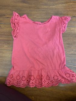 Baby girl hot pink toddler kid summer floral blouse size 6 6x