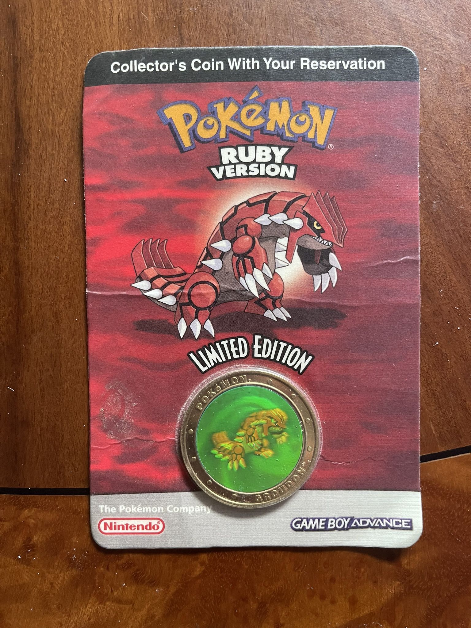 Collectible Pokemon 2003 Preorder Groudon Coin