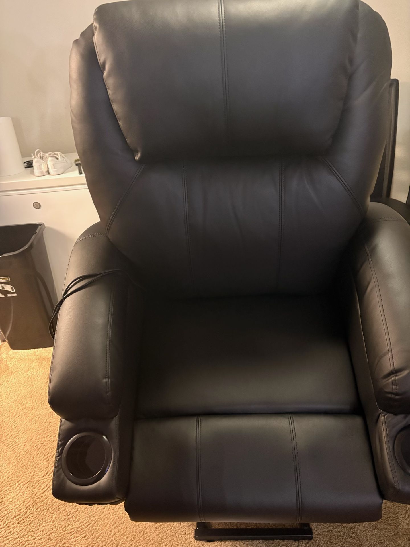 Black Leather Massage Recliner
