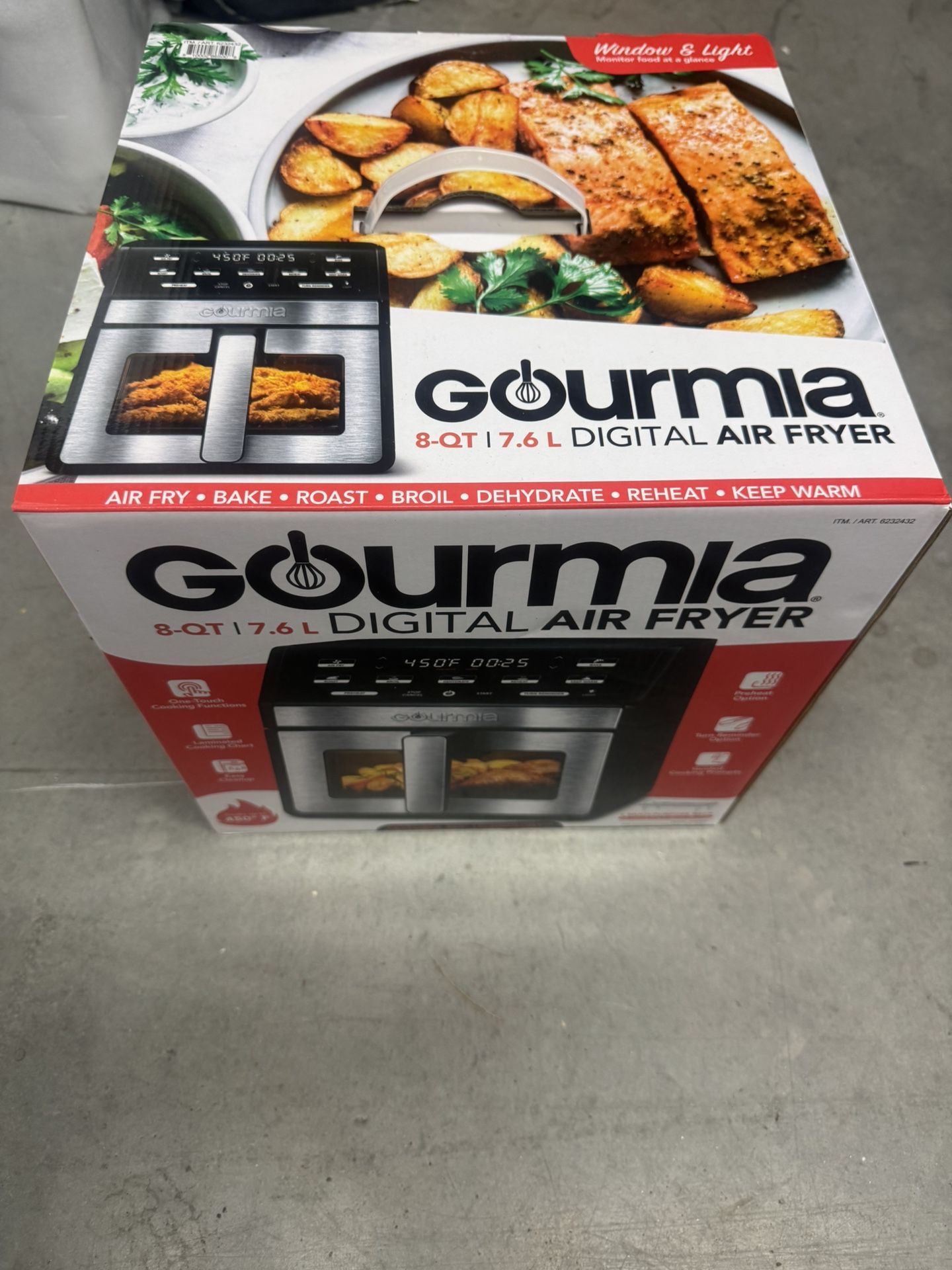 Gourmia 8-Quart Digital Air Fryer with Window & Light