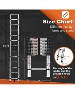 SocTone 12.5FT Telescoping Ladder with Stabilizers, Extension Ladder
Portable Telescopic RV Ladder