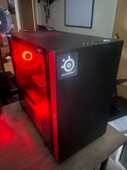 Red Custom ITX Gaming PC – i7-7700K | GTX 1650 | 16GB RAM | NVMe Boot + 2 TB HDD