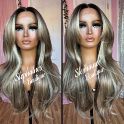Human Hair Blended Lace Front Wig 