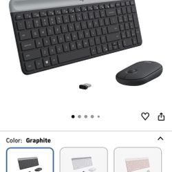 Logitech MK470 Slim Wireless Keyboard and Mouse Combo - Modern Compact Layout, Ultra Quiet, 2.4 GHz USB Receiver, Plug n' Play Connectivity, Compatibl