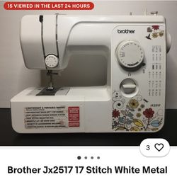 Brother is sewing machine model JK2715. No issues just need a new bath case in good condition.
