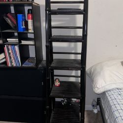 Black Bamboo Ladder Shelf