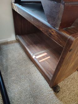 $60 OBO Dark Wood TV Stand with Lower Shelf