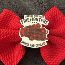 Firefighter Hair Bow