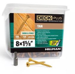 Hillman Deck Plus Tan Wood Screws 8x1-5/8"