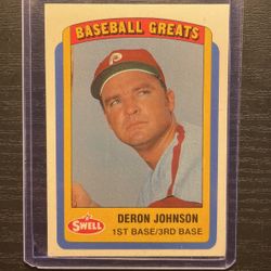 1990 Swell Baseball Greats Deron Johnson Baseball Card #34