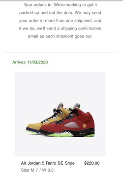 Air Jordan 5 “What The” size 7 men’s And Size 6 Kids