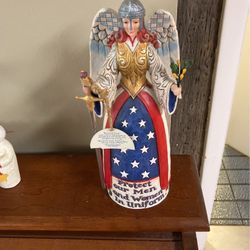 Jim Shore Hardwood Creek Military Warrior Angel 