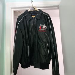 New Mens Wilson Dale Earnhardt Black Leather Jacket