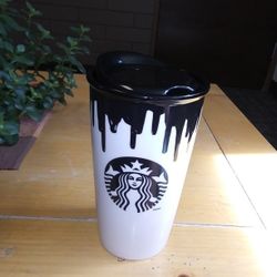 Very Collectible Starbucks 2014 Ceramic Band Of Outsiders Travel Tumbler