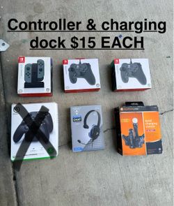 Controllers & charging docks $15 EACH