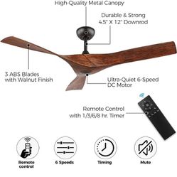 52" Ceiling Fan With Remote Control 