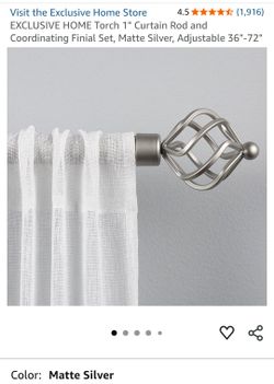 Matte Silver Curtain Rod