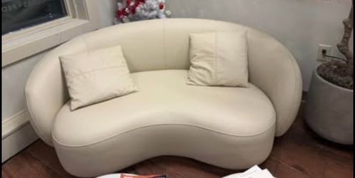 NEW TAN LEATHER SOFA 250 obo