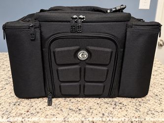 6 Pack Fitness Meal Prep Lunch Bag with Adjustable Shelves & Shoulder Strap