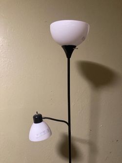 HonoDing 72-inch Black Adjustable Dual Floor Lamp with Reading Light for Living Room Bedroom Office