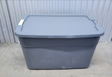 Gray Plastic BIG Storage Bin with Lid