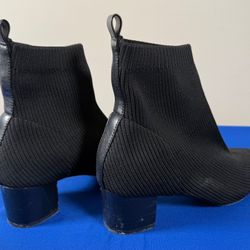 Joie Womens Black Ankle High Knit Boots W/ 2 Inch Heal Size 7 1/2