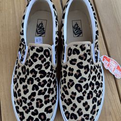 Vans slip on leopard cheetah print size 12