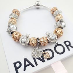Pandora Charm Bracelet With Charms (As Pictured) 