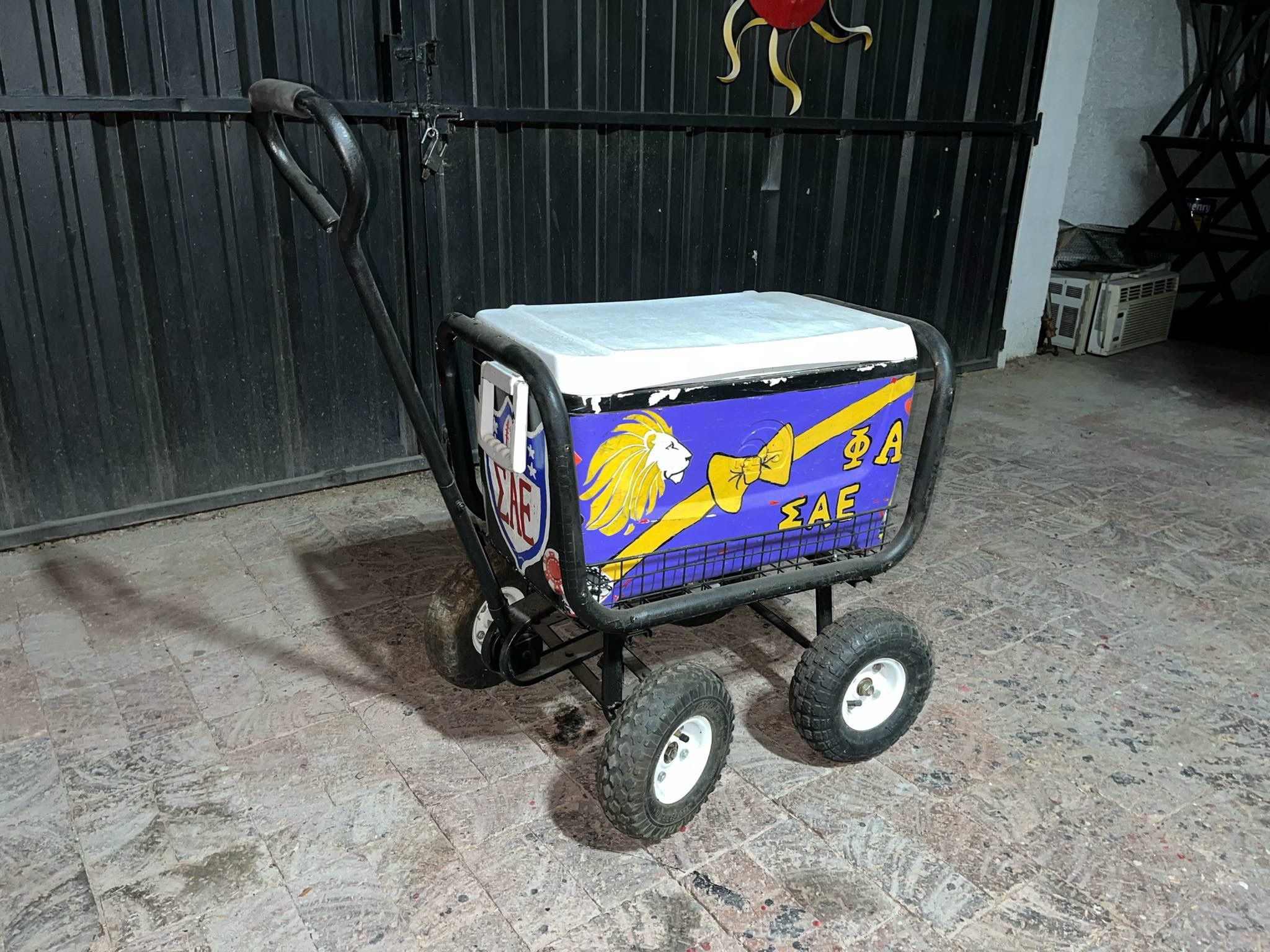 Camping Cooler Cart Style w/ Air Type Tires