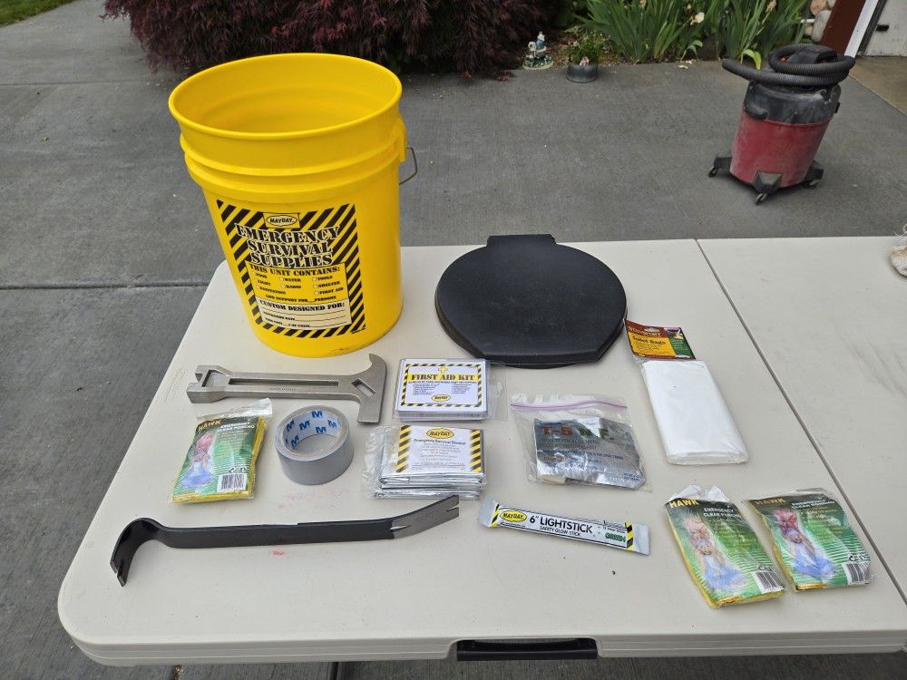 Emergency Backpack Kit with Honey Bucket (and lid), brand new