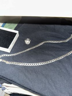 Silver Chain And Ring