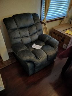 Brand new grey recliner with heat and massage