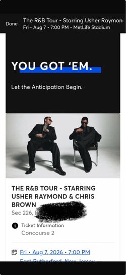 Usher Chris brown Friday 8/7 @ MetLife stadium