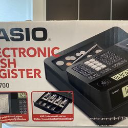 Casio SE-S700 Compact Electronic Cash Register, Black TESTED & With Keys