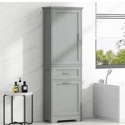 Assembled new Tall Bathroom Storage Cabinet Freestanding Storage Cabinet
