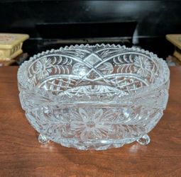 8.5" x 4.5" Vintage Anna Hutte Bleikristall Lead Crystal Fruit / Serving Bowl