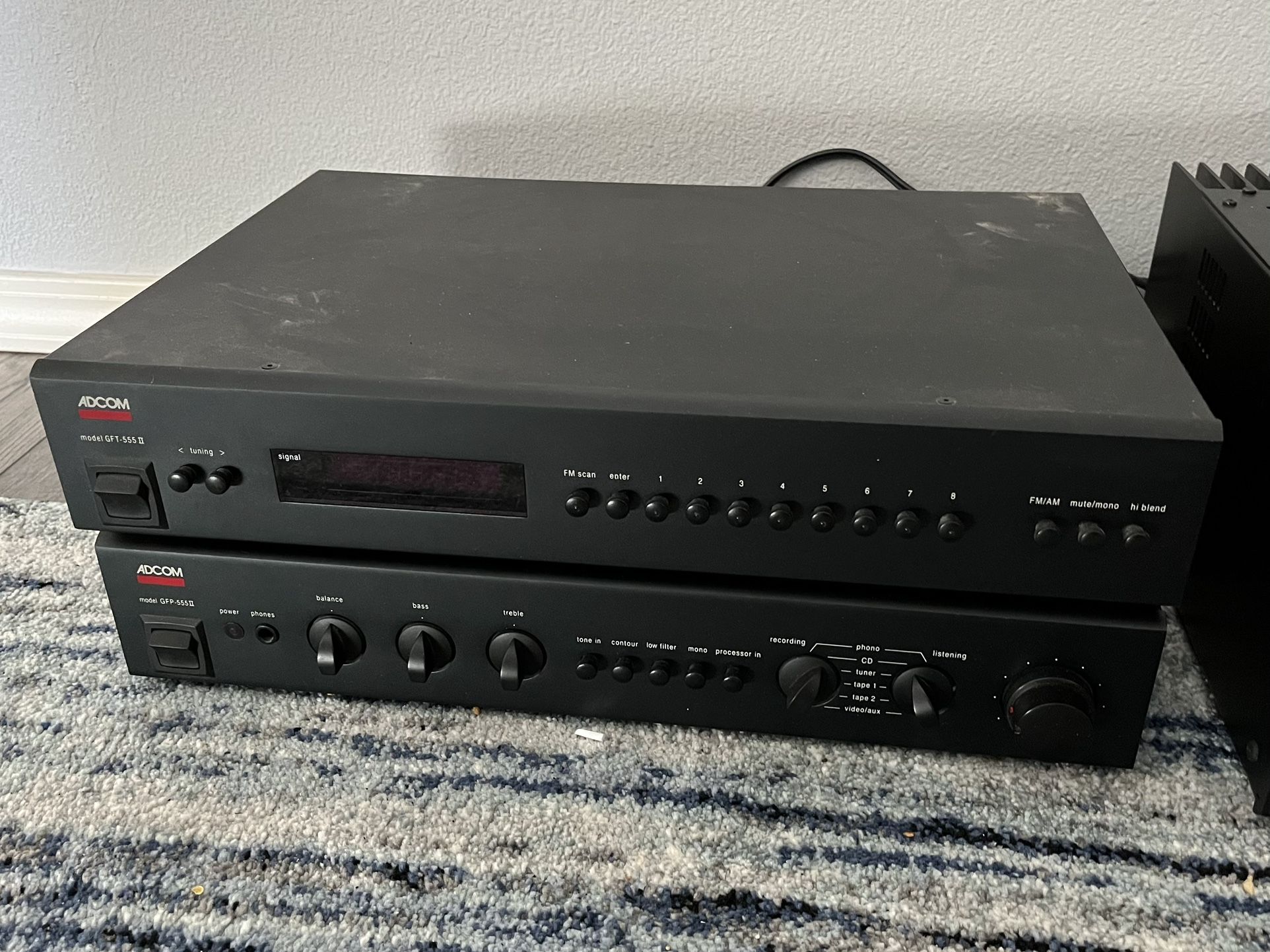 Adcom Stereo Amplifier+Pre-Amplifier+Tuner GFP-555 II GFA-555 II GFT-555 II RARE