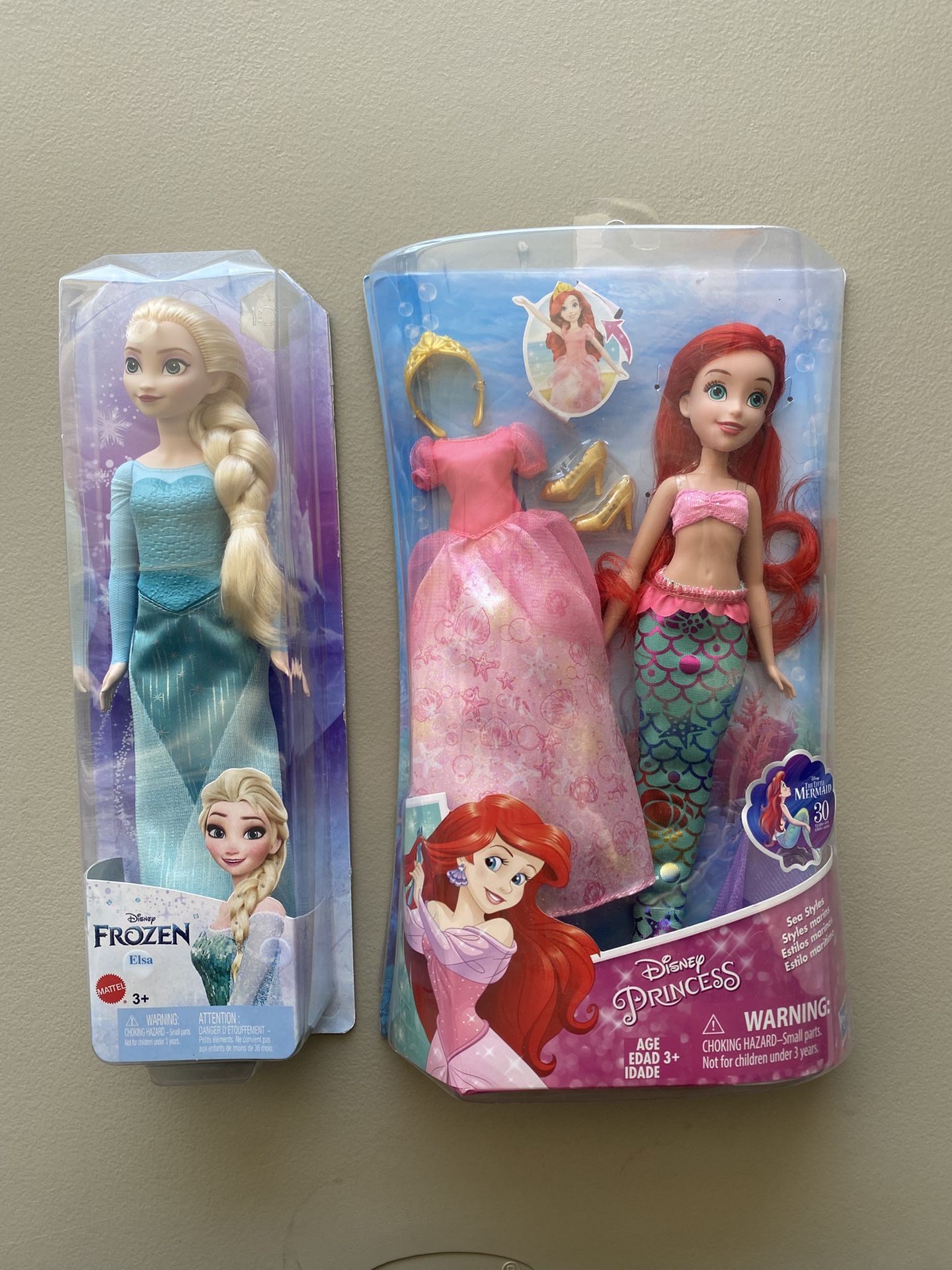 Brand New Disney Princess Dolls Ariel & Elsa