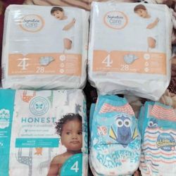 Size 4 Diapers + Little Swimmers